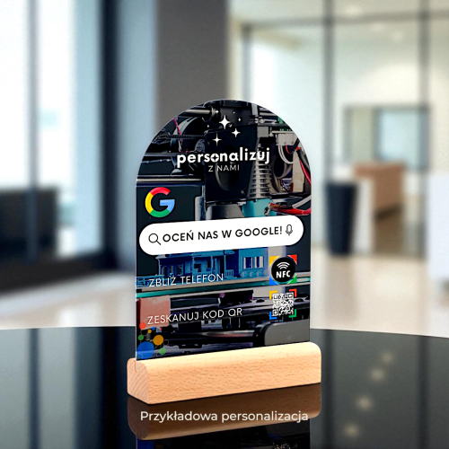 Prezenter akrylowy NFC Opinie Google zwiększaj zaufanie klientów