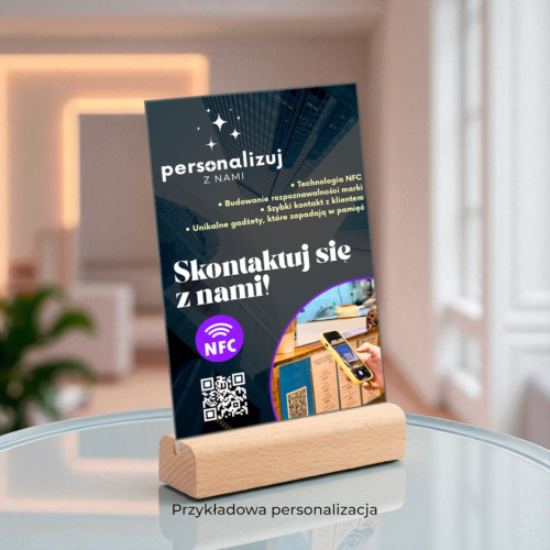 Prezenter akrylowy NFC skontaktuj się ze mną szybki kontakt firma