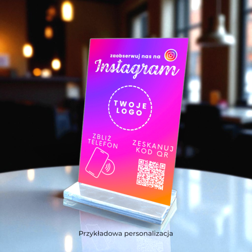 Prezenter NFC Metalowy - zdobywaj obserwujących klientów social media