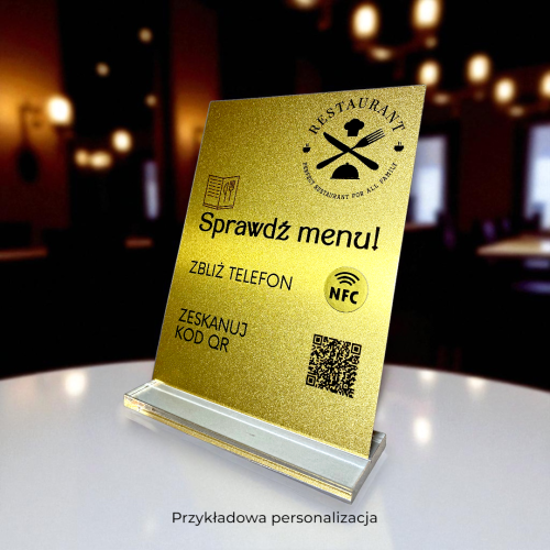 Prezenter NFC Metalowy - Menu restauracja szybki dostęp karta dań