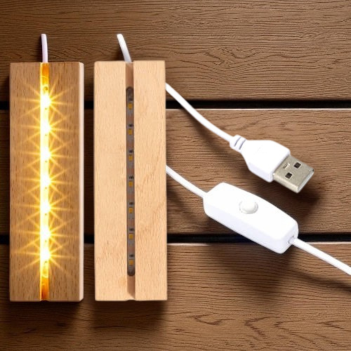 Podstawka drewniana LED dla prezenterów akrylowych NFC prezent kontakt social media