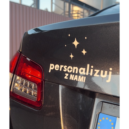 naklejka samochodowa z logo nazwa firmy personalizowana folia orafol 30cm